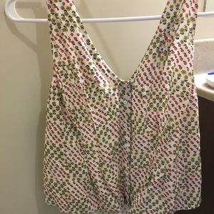[Modcloth] Chelsea Apple Flower Print V-Neck Tank